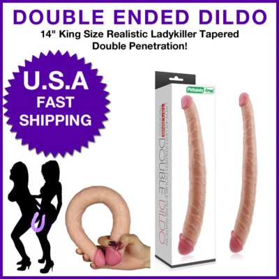 Lovetoy 14 «Двойная голова закончил реалистичный Dildo Penis Enorme донг аналог G-точка кок - Изображение 1 из 4