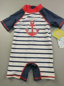 Little Me Baby Boys Rashguard sailor Swimsuit 12 month - Picture 1 of 4