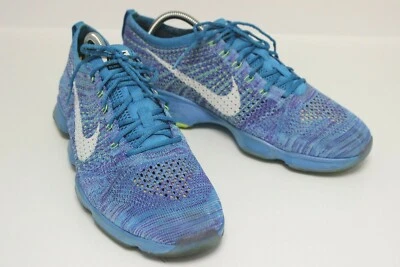 NIKE 2014 FLYKNIT Zoom Agility Training Sneakers Blue Volt Sz Womens12 Mens10.5 - Image 1 of 4