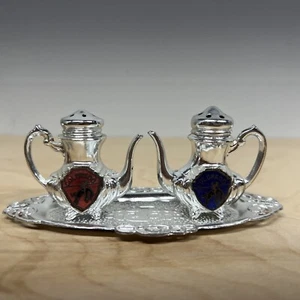 Vintage teapot Salt & Pepper Shakers with Tray Colorado - Picture 1 of 13