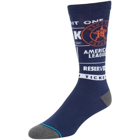 HOUSTON ASTROS STANCE INFIKNIT AMERICAN LEAGUE MLB TICKET STUB CREW SOCKS   A100 Cover