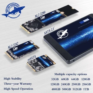 Disque SSD 2,5 pouces MSATA M.2 256Go 500Go 1To Interne Solid State Disque dur - Afbeelding 1 van 17