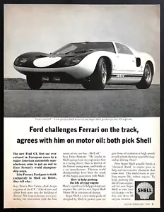 Ford GT 1964 cupé ingresado en carreras europeas foto Shell gasoil promoción anuncio impreso - Imagen 1 de 1