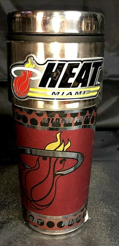 NBA Miami Heat 16oz metallic travel tumbler mug Cover