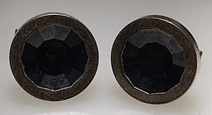 Gemelos Dunhill pesados vintage de plata esterlina de mediados de siglo con faceta de prensa intaglio - Imagen 1 de 3