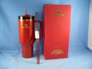 Stanley Scarlet Tinsel 40oz Limited Edition Holiday Tumbler plus straws + box - Picture 1 of 16