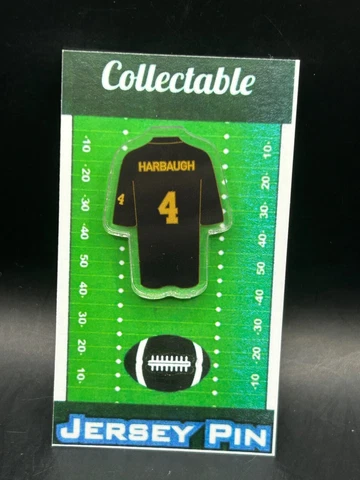 Michigan Wolverines Jim Harbaugh jersey lapel pin-Retro BIG BLUE Collectible Cover