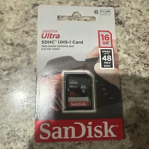 NEW Genuine SanDisk 16GB Ultra SDHC UHS-I Card Class 10 48MB/s Full HD 320x - Picture 1 of 11