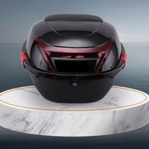 48L Motorcycle Top Box Trunk Travel Luggage Storage Accessory For 2 Half Helmet - Picture 1 of 13