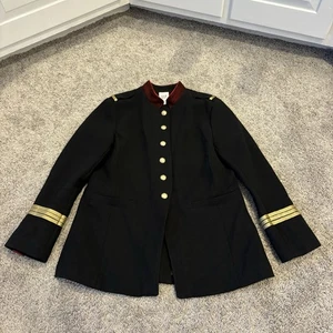 Gap Wool Blend SB Band Jacket Military officer coat Women’s Large Gold Work Rare - Picture 1 of 14