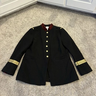 Gap Wool Blend SB Band Jacket Military officer coat Women’s Large Gold Work Rare - Image 1 of 4