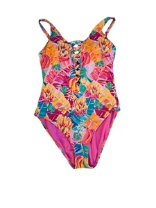 Traje de baño para mujer Bleu Rod Beattie floral colorido de una pieza talla 12 playa verano - Imagen 1 de 4