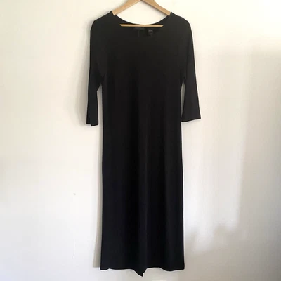 Maxi Vestido Liz Claiborne Grande Cómodo Elástico Abertura Trasera Minimalista Clásico 47" Foto 1 de 4