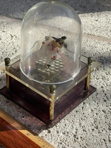 VINTAGE JAPAN WACO DANCING REVOLVING BALLERINA COUPLE DOME MUSIC BOX Working - Picture 1 of 4