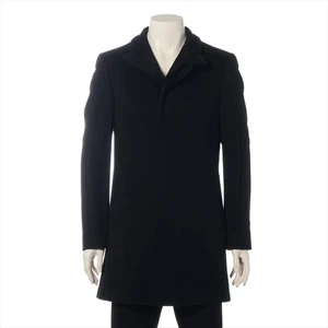 GUCCI Wool Coat 44 Men Black 48P8F0 With hanger, has stains, has scratches, bu - Picture 1 of 11