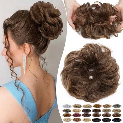 Larger Messy Bun Real as Human Hair Pieces Scrunchies Updo Wrap Hair Extensions - Image 1 of 4