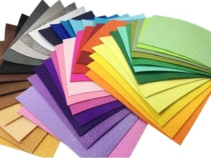 Felt Fabric Sheet 42pcs 6x6 Inch Assorted Color 1mm Thick DIY Craft Squares - Picture 1 of 8
