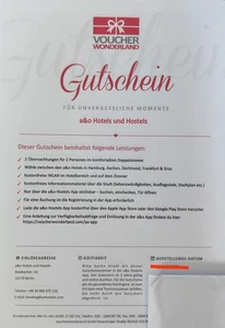 A&O Gutschein 2 Personen 2 Nächte für Hamburg, Frankfurt,Dortmund,Aachen,Graz - Bild 1 von 1