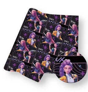 Schwarz Mädchen Dämonenband Kpop Slayer Jäger 100 % Baumwollstoff Polyester 50 x 145 cm - Bild 1 von 1