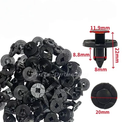 23Pcs Bumper Clips 8mm Plastic Rivet Fastener Mud Flaps Fender Push For NISSAN - Image 1 of 3
