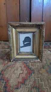 Antique Early Gilt Framed Gentleman Silhouette Cutout Portrait 8" Dated 1844 - Picture 1 of 11