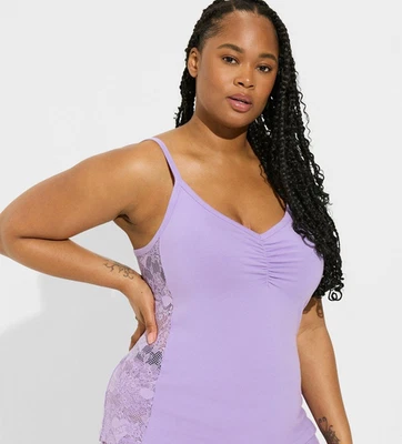Torrid Size 3X Foxy Lace Side Sleeveless Sleep Tank Top Purple - Image 1 of 4
