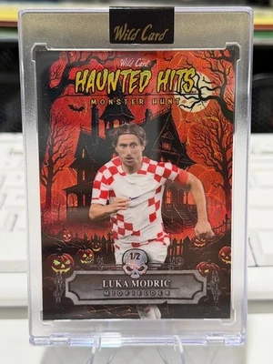 2025 Wild Card Haunted Hits - Luka Modric 1/2 Red Scope Foil ⚽⚽ - Image 1 of 2