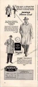 1941 Rainfair Impermeabile Stampa Pubblicità Ephemera Wall Art Decor Ziprain - Foto 1 di 1