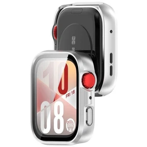 Schutzhülle mit Glas für Huawei Watch Fit 4 Bizon Case Cover Etui Silbern - Zdjęcie 1 z 8