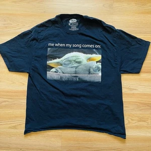 Star Wars Medium The Mandalorian Baby Yoda When My Song Comes On T-Shirt Size M - Picture 1 of 2