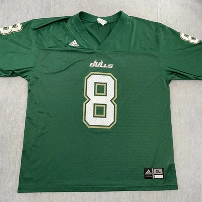 VINTAGE USF Bulls Jersey Adult XL Green #8 South Florida Football Adidas Mens - Image 1 of 4