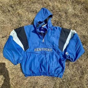 Starter University of Kentucky Wildcats 1/2 Zip Jacket Size L Vintage NCAA 90's - Picture 1 of 13