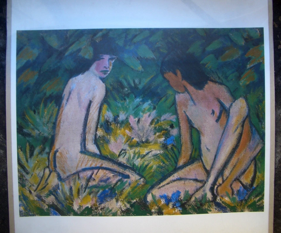 otto mueller EXPRESSIONISMUS 2 Frauen Akt/Erotik  GROSS origin. DIE BRÜCKE  - Bild 1 von 1