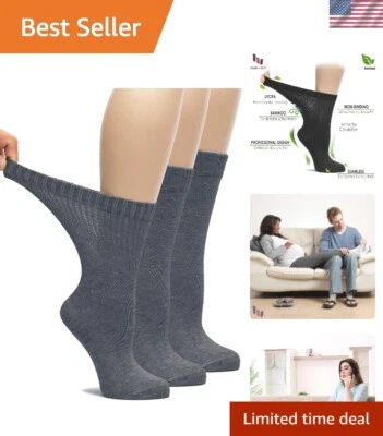 3 pares de calcetines de bambú holgados - puntera sin costuras, ideales para pies sensibles Foto 1 de 4