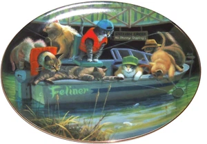 Collector Plate Kitty Cat Catfish Creek Boat Fishing Franklin Mint Vintage - Picture 1 of 2