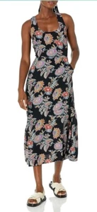 NEW Equipment Women's Everett Maxi Dress Cutout Floral True Black Multi size 8 - Picture 1 of 7