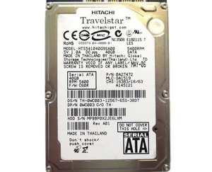 Hitachi HTS541040G9SA00 0A27472 DA1519 (MPBB) Thailand 40gb 2.5" Sata HDD MAY-06 - Picture 1 of 3