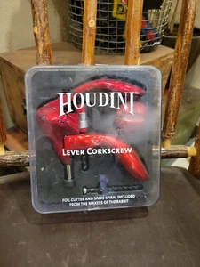 Houdini Lever Wine Corkscrew Red with Foil Cutter from the makers of the Rabbit - Picture 1 of 2
