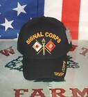 Signal Corps US Army Military Approved Embroidered Adjustable Black Ball Cap.