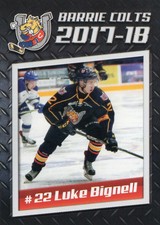 2017/18 Barrie Colts - LUKE BIGNELL [Jacksonville Icemen] ECHL