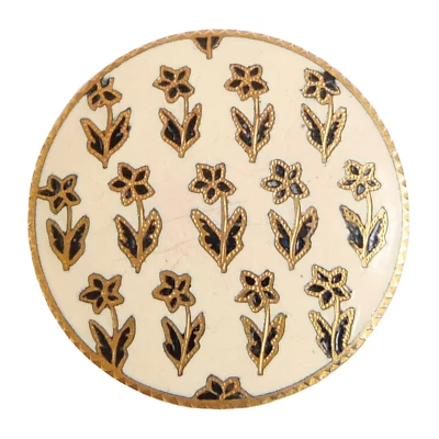 Button Antique - Enamel Champlevé- 32 MM -end Nineteenth- Scarce Wallpaper - Image 1 of 4