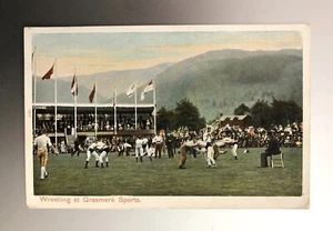 c1910 Postcard: GRASMERE ENGLAND Wrestling; Sport - Picture 1 of 2