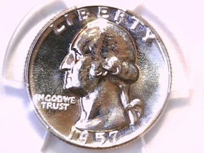 1957 Proof Washington Quarter PCGS PR 66 39185210 - Image 1 of 3