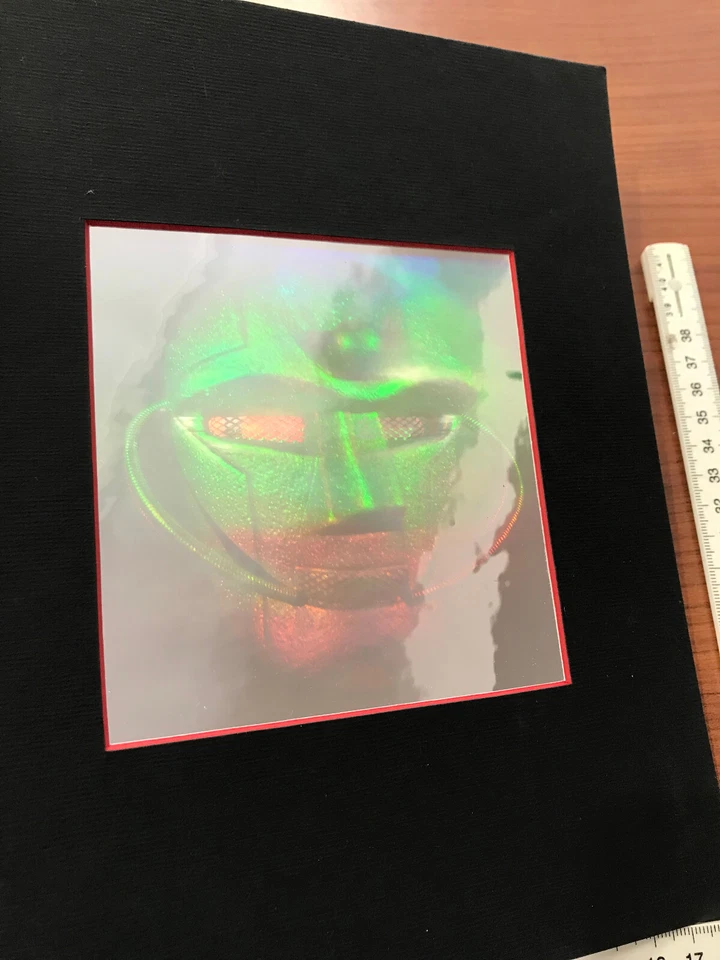 1 Hologramm ohne Rahmen, Bild Alien Roboter Maske, 14x14cm,  Holographie 3D (WT) - Bild 1 von 1