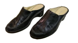 Docker Black Leather Slip On 2 1/2 Inch Heel, 7.5 Medium - Picture 1 of 8