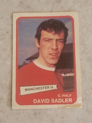 David Sadler 1968 A&BC Chewing Gum Manchester United VG-EX  - Image 1 of 2