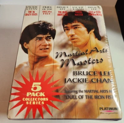 Martial Arts Masters Bruce Lee, Jackie Chan 5 VHS Tape Collector Set Sealed - Image 1 of 4