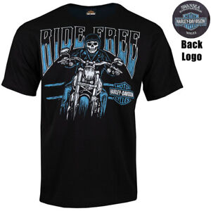 Harley Davidson Mens Slate Rider T-Shirt Black Swansea Wales