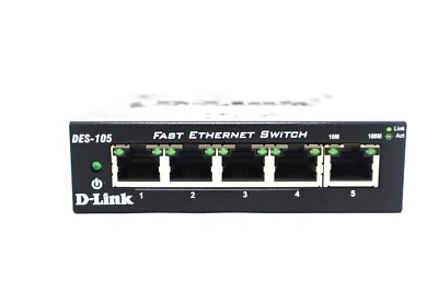D-Link DES-105 5-Port 10/100 Fast Ethernet Switch/ D-Link Ethernet Switch 5 Port - Image 1 of 4