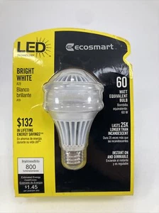 Ecosmart LED Bright White A19 - 60 Watt Equivalent 800 Lumens - Picture 1 of 3